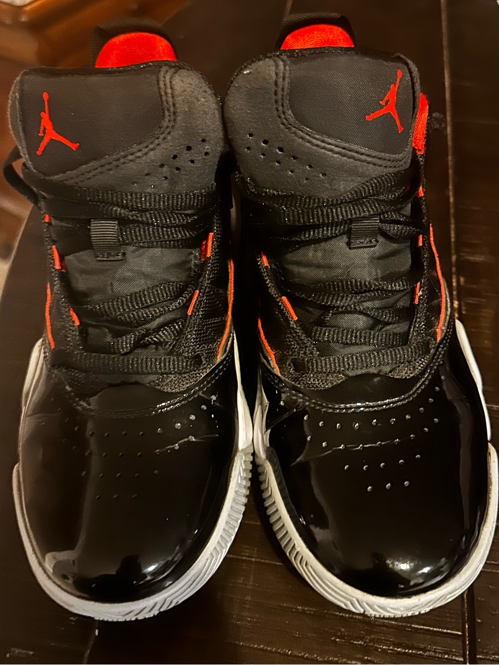 Nike Jordan Stay Loyal Jordan Kids' Black and Red High-Top Basketball Shoes siz